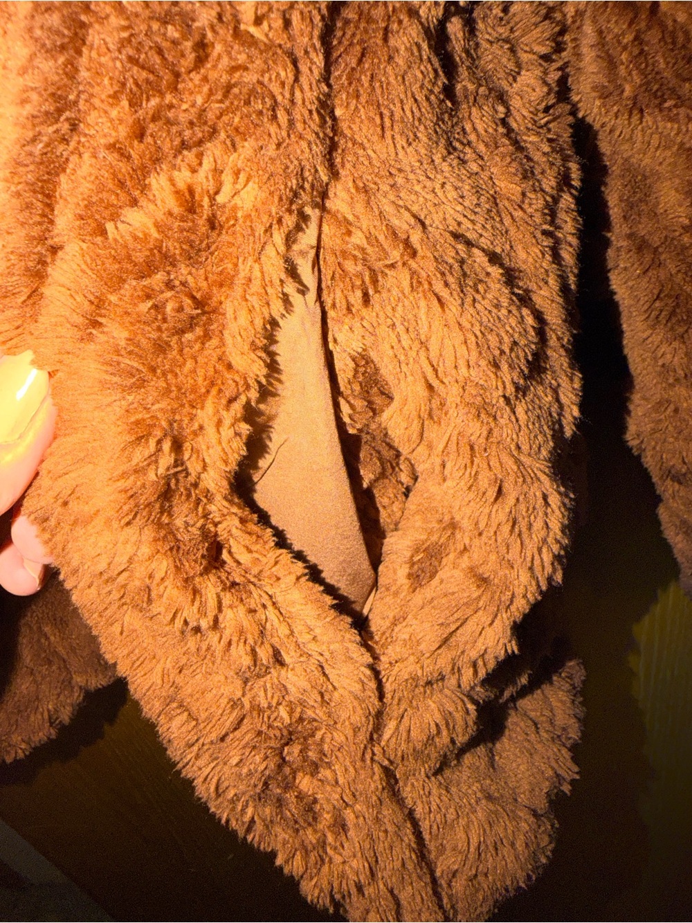 Dakottoo Women's Plush Teddy Jacket in Brown - Picture 4 of 5